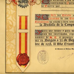 Diploma di Guerra in Spagna del mio bis nonno Raggi Luigi