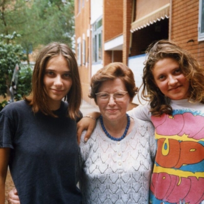 Con le nipoti Laura e Chiara