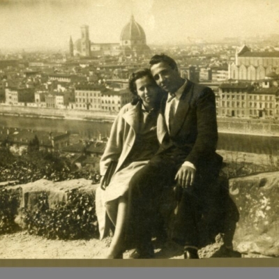 A piazzale Michelangelo con il babbo 1955